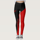 Rote schwarze Workout Leggings (Vorderseite)