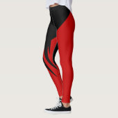 Rote schwarze Workout Leggings (Links)