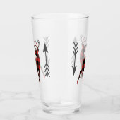 Rote schwarzer Büffel-karierte stehende Rotwild Glas (Rechts)