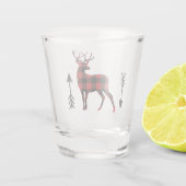 Rote schwarzer Büffel-karierte stehende Schnapsglas (Rückseite)