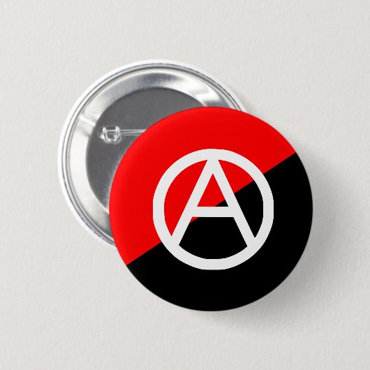 Rote Schwarzweiss-Anarchisten-Flaggen-Anarchie Button (Vorne & Hinten)