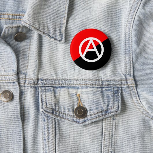 Rote Schwarzweiss-Anarchisten-Flaggen-Anarchie Button (Beispiel)