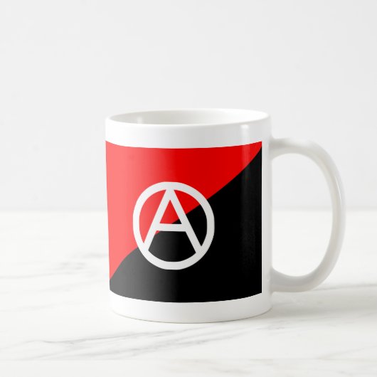 Rote Schwarzweiss-Anarchisten-Flaggen-Anarchie Kaffeetasse (Rechts)