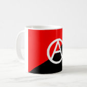 Rote Schwarzweiss-Anarchisten-Flaggen-Anarchie Kaffeetasse (Vorderseite Links)