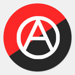Rote Schwarzweiss-Anarchisten-Flaggen-Anarchie Runder Aufkleber