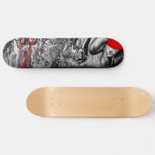 Rote, Schwarzweiss-Straßen-Kunst-Graffiti Skateboard (Horizontal)