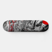 Rote, Schwarzweiss-Straßen-Kunst-Graffiti Skateboard (Horizontal)