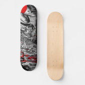 Rote, Schwarzweiss-Straßen-Kunst-Graffiti Skateboard (Vorderseite)