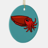 Rote Schwimmen-Kopffüßer Keramik Ornament (Rechts)