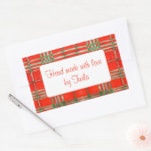 ROTE SCOTT TARTAN-Aufkleber "Hand Made" Rechteckiger Aufkleber (Umschlag)