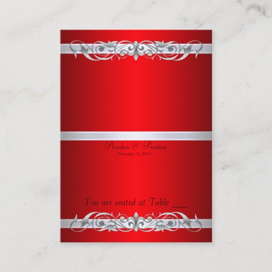 Rote Scroll-Klapptisch Großherzogin Platzkarte (Vorderseite)