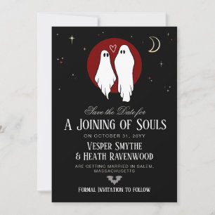 Rote Seelenhochzeit zu Halloween Save The Date