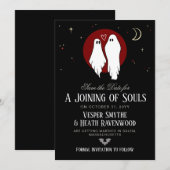 Rote Seelenhochzeit zu Halloween Save The Date (Vorne/Hinten)