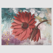 Rote Seerose Boho Artsy Ephemera Journal Collage Seidenpapier (Vorderseite)