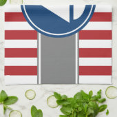 Rote SeeSegelboot-Streifen Handtuch (Gefaltet)