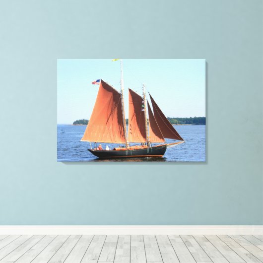 Rote Segel Schoner gepackte Leinwand (Insitu (Holzboden))