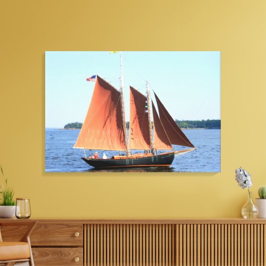 Rote Segel Schoner gepackte Leinwand (Insitu (Wohnzimmer))