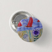 Rote Segel und Blume Abzeichen Button (Vorne & Hinten)