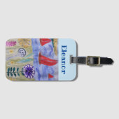 Rote Segel und Blume Gepäckanhänger (Vorderseite (Horizontal))