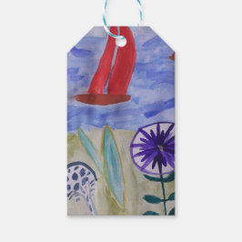 Rote Segel und Blume Geschenkanhänger