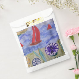 Rote Segel und Blume Geschenktütchen