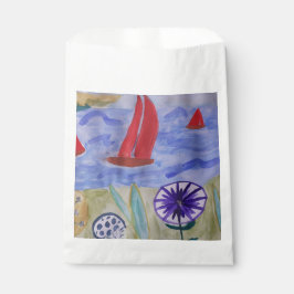 Rote Segel und Blume Geschenktütchen