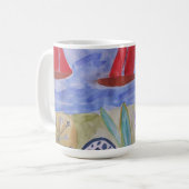 Rote Segel und Blume Kaffeetasse (Vorderseite Links)