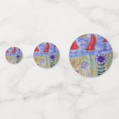 Rote Segel und Blume Konfetti (Vorderseiten)