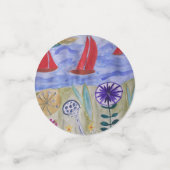 Rote Segel und Blume Konfetti (Klein Vorderseite)