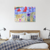 Rote Segel und Blume Leinwanddruck (Insitu (Schlafzimmer))