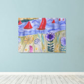 Rote Segel und Blume Leinwanddruck (Insitu (Holzboden))