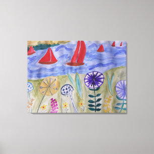 Rote Segel und Blume Leinwanddruck