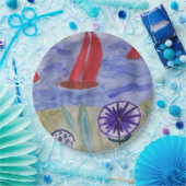 Rote Segel und Blume Pappteller (Party)