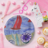 Rote Segel und Blume Pappteller (Party)