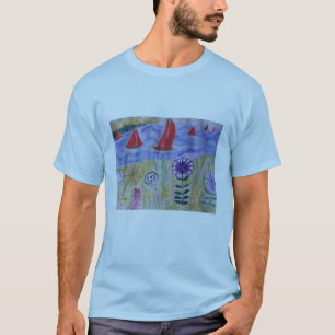 Rote Segel und Blume T-Shirt