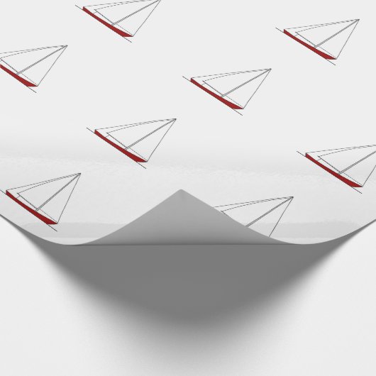 Rote Segelboote Geschenkpapier (Ecke)