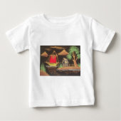 Rote Segelboote Landschaft Ölgemälde Kunst drucken Baby T-shirt (Vorderseite)