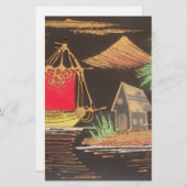 Rote Segelboote Landschaft Ölgemälde Kunst drucken Briefpapier (Vorne/Hinten)