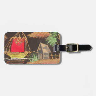 Rote Segelboote Landschaft Ölgemälde Kunst drucken Gepäckanhänger