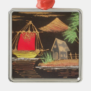 Rote Segelboote Landschaft Ölgemälde Kunst drucken Silbernes Ornament