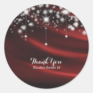 Rote Seide & Glanz Glam Hollywood individuelle Gef Runder Aufkleber