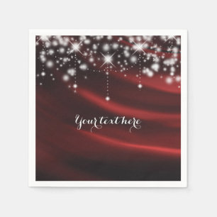 Rote Seide & Glitzernder Glam Hollywood-Party Serviette