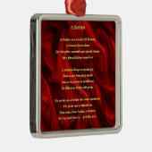 Rote Seide - Patensohngedicht Ornament Aus Metall (Rechts)