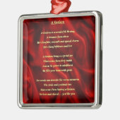 Rote Seide - Patensohngedicht Ornament Aus Metall (Links)