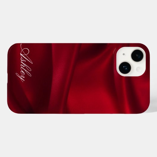 Rote Seide | Satin Illusion iPhone Case (Rückseite (Horizontal))