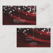 Rote Seide & Sparkle Glam Salon Empfehlungskarte (Vorne/Hinten)