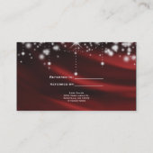 Rote Seide & Sparkle Glam Salon Empfehlungskarte (Rückseite)