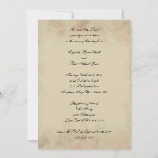 Rote Seide und Pergament Gotische Einladung zur Ho (Rückseite)