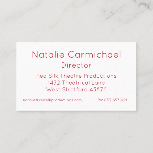 Rote Seide Visitenkarte (Rückseite)