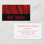 Rote Seide Visitenkarte (Vorne/Hinten)